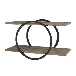 Modern Design Wood Metal Frame Floating <b>Shelves</b> Elegant Wall Mounted Latest Decor for Living Room Cheap Price - Product Image 1