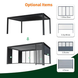 Pérgola con persianas <span class=keywords><strong>para</strong></span> lluvia y Sol de aluminio de diseño moderno <span class=keywords><strong>para</strong></span> patio en la <span class=keywords><strong>azotea</strong></span>, terraza y jardín - Product Image 6