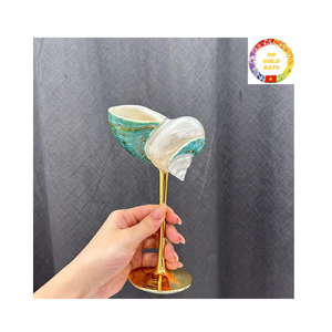 Custom Natural Shell Wine Goblet for Beach Wedding Decoration and Exotic Cocktail Serving Ideas - Product Image 4
