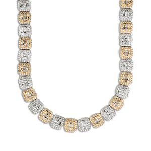 Cadena Cubana en Oro Sólido de 10K con Detalles de Diamantes Redondos y Baguette Cultivados en Laboratorio, Diseñada para Joyería Hip Hop de Moda - Product Image 1