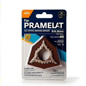 Pour plaquettes de tournage indexables PRAMET ISO WNMG 080404E-SMT8415 D.5.16mm revêtues PVD, lot de 10 pour une utilisation efficace des outils - Product Image 2