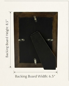 Rectangular MDF <b>Photo</b> <b>Frame</b> With <b>Black</b> And Cream Resin Geometric Pattern Vertical Design Tabletop Display - Product Image 3