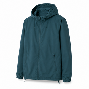 Veste coupe-vent à capuche pour homme personnalisée, polyester léger, résistant à l'eau, style urbain, décontracté, OEM, ODM, marque privée, vente en gros - Product Image 3
