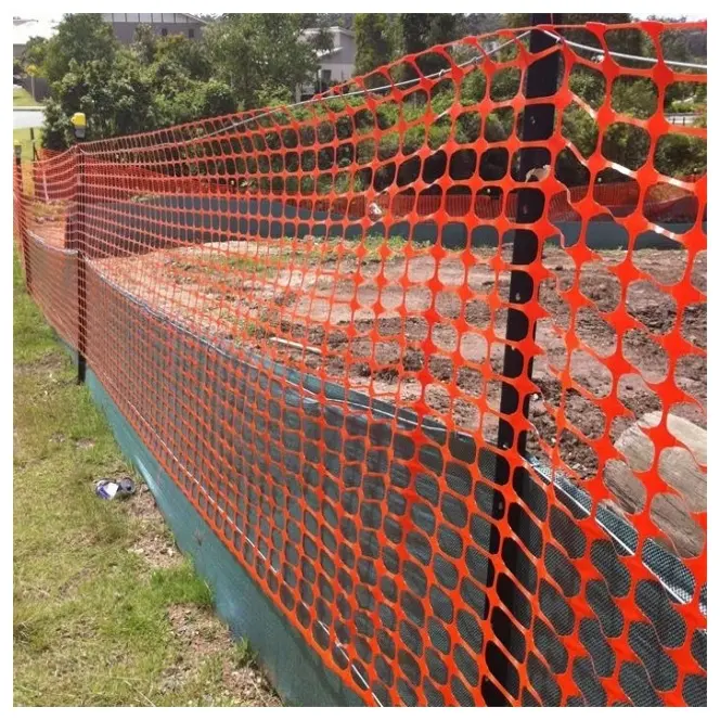 1X50m Clôture temporaire personnalisée bon marché Clôture en plastique orange HDPE pour avertissement de sécurité