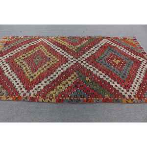 Alfombra Turca Vintage de 5.3x9.3 pies, Alfombra Oriental de Lana Roja Kilim - Product Image 2