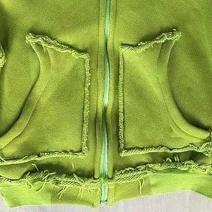 Sudaderas con capucha de lavado ácido para hombre unisex de gran tamaño personalizadas con manga regular con cremallera y técnicas bordadas Borde de dobladillo crudo - Product Image 3