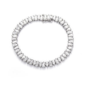 Chapado en plata Hiphop joyería en forma de lágrima moissanite diamante tenis pulsera Iced Out Cubic Zirconia pulsera de tenis para mujer - Product Image 2