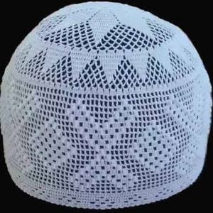 หมวก kufi ถักโครเชต์อิสลามสไตล์อาหรับหมวกสวดมนต์ผ้าแจ็คการ์ดหมวกมุสลิม kufi สำหรับผู้ชายทำด้วยมือ - Product Image 4