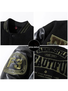 Veste d'université d'hiver pour hommes avec manteau en laine Racing Motorcycle Embroidery Cool College Clothing Thick Button Warm Jacket for Men - Product Image 5