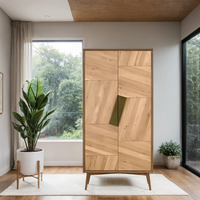 Armoire de cuisine moderne en bois de manguier écologique, résistante à l'eau, avec étagères et tiroirs, placard compact, finition naturelle