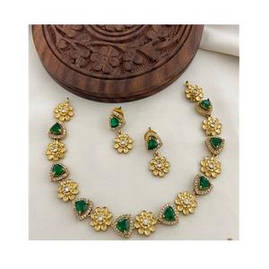 Kundan <b>pearl</b> jewelry Traditional bridal choker Gold-plated <b>pearl</b> <b>set</b> Polki ruby <b>necklace</b> wedding jewelry For Women And Girls - Product Image 1