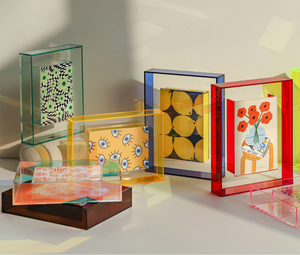 หรูหราติดผนังขายส่งนีออนสีชมพูที่กำหนดเอง A3 Lucite คริลิคเงากล่องกรอบสำหรับงานแต่งงาน - Product Image 6