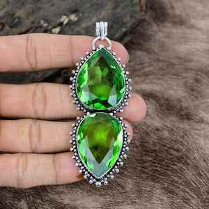 Pendentif en alliage de cuivre fait main avec péridot, certifié IGI, design unique, bijoux en pierres précieuses, cadeau élégant pour femmes - Product Image 5