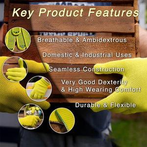 Gants de travail en coton à pois avec options de logo personnalisé poignée de paume durable pour les travaux de manutention et de réparation d'atelier de jardinage en entrepôt - Product Image 2