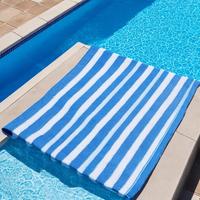 Haute qualité 100% coton égyptien Durable rayé piscine serviettes de plage hôtels en gros fil teint blanchi serviettes surfeurs sport