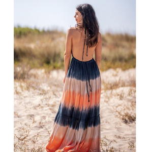 Hippy Chic Nouvelle collection d'été de 2023 longue robe élégante rayonne Tie Dye Batik romantique dos nu - Product Image 3