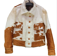 Nouvelles dames veste d'hiver peau de vache cuir broderie perles bouton décor matelassé respirant durable plaine imprimé soie