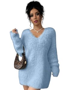 Winter Blue Sweater Dress