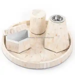 Luxury Arabian Handcrafted Mother of Pearl Mubkhar Set with Wood Tray <b>Handles</b> and Burner Box Newest Design From India - Product Image 1