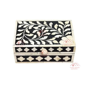 Handmade Wooden <b>Jewelry</b> <b>Box</b> Hand Carved Bone inlay Design Wooden Boxes - Product Image 6