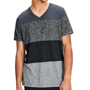 Nouveauté Vêtements pour hommes de bonne qualité OEM design personnalisé couleur contrastée Chemises pour hommes grande taille 100% coton col en V été décontracté - Product Image 4