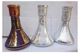 Chicha de luxe à base en verre, finition or métallisé, modèle Farida, design pharonique/arabe, prix d'usine, compatible avec toutes les marques de chichas. - Product Image 5