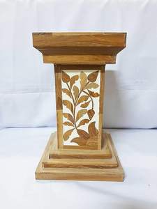 Brûleur d'encens et bougeoir à motif floral faits à la main Incrustation en bois de haute qualité avec artisanat en résine Prix de gros - Product Image 4