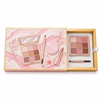 Boîte à tiroir en papier rigide de luxe pour emballage cadeau cosmétique, palette de fards à paupières, ensemble de maquillage, rose doré