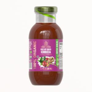 100% オーガニックローズヒップジンジャーKombuchaジョージアのナチュラルオーガニックローズヒップジンジャーKombucha 200ml/300ml/750ml/1lボトル - Product Image 1