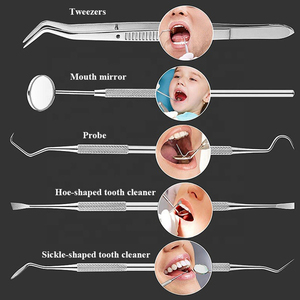 Consumibles dentales certificados CE, fuente de alimentación manual de acero inoxidable, kit de cavidad oral con espejo de boca de 5 piezas - Product Image 3