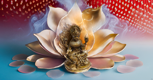 Modern Style Brass Lakshmi Statue Showpiece Gold Finish Sitting on Lotus Base for Pooja and Decor for Wedding and Diwali - Product Image 3