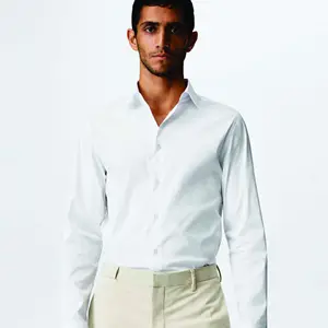 2023 गर्म 100% कपास ऑक्सफोर्ड कताई बहु-रंग अवकाश आरामदायक कढ़ाई शैली लंबी आस्तीन पुरुषों की शर्ट