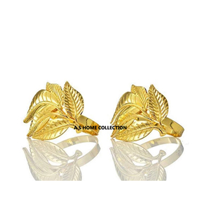 Anneau de serviette décoratif de bonne qualité, design feuille, tendance, forme personnalisée, en aluminium, fournitures en gros - Product Image 1