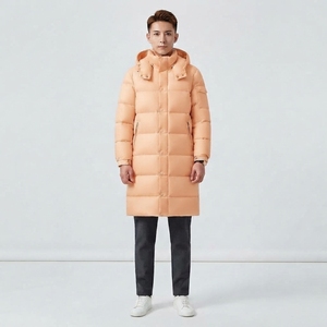 Veste d'hiver matelassée longue pour homme, col montant, manches longues, vêtement personnalisé - Product Image 1
