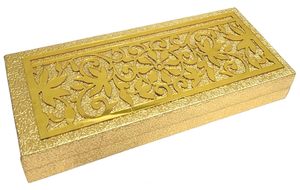 Paquet de 1 boîte décorative en forme de fleur dorée Shagun et caisse pour les mariages, les festivals et les occasions spéciales - Product Image 3