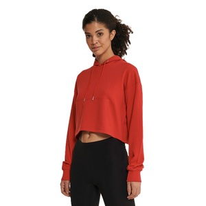 Haut court à capuche pour femme, à cordon de serrage, manches longues, pull décontracté, polaire écologique, personnalisable sur le devant - Product Image 5