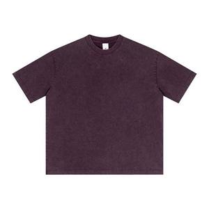 T-shirt à manches courtes col rond personnalisé 100% coton pour hommes Style Streetwear Acid Wash Sun Faded Distressed T-shirt tissé pour hommes - Product Image 1