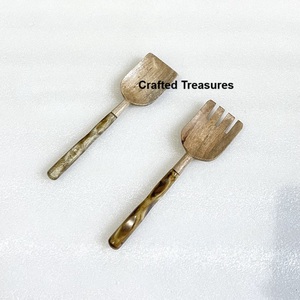 Eco Friendly Wooden And Resin Cutlery salad server <b>Set</b> With Resin Handle New Development with Best Quality Flatware Cutlery - Product Image 1