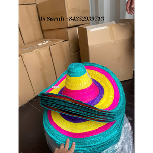 Conception légère Conception tissée colorée Chapeau de paille Festival mexicain Décoration de photo de chapeau de jonc de mer personnalisée. - Product Image 2