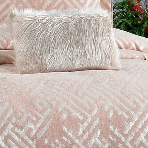 ชุดเครื่องนอนกูซิด ไดมอนด์ 4 ชิ้น สีชมพูแซลมอน ผ้าเชนิลล์ 100% ขนาดคิงไซส์ สำหรับใช้ในบ้าน ผลิตจากตุรกี - Product Image 4