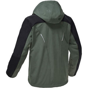 Veste de camping imperméable Softshell pour hommes, manteau coupe-vent à col montant avec fermeture à glissière, option grande taille - Product Image 5