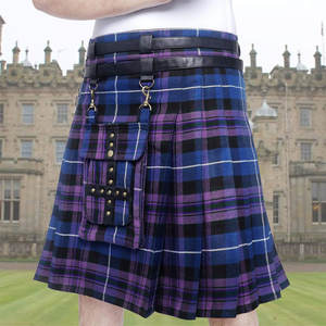 Kilt hybride utilitaire en tartan écossais ajustable de 16 oz pour hommes avec poche avant amovible – Le fierté de l'Écosse - Product Image 3