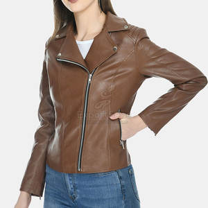 Chaqueta de cuero clásica elegante con diseño de cremallera suave Chaqueta de cuero suave Premium para uso diario informal - Product Image 2