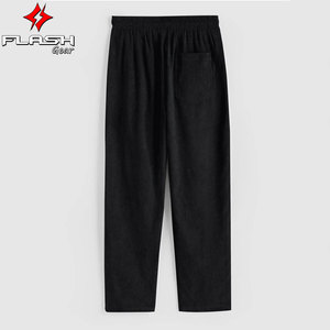 กางเกงผ้าแคนวาสแบบผูกเชือกขาตรงระบายอากาศได้ดีแห้งเร็วสีดำสำหรับสวมใส่ทุกวันดีไซน์ตามสั่ง - Product Image 3