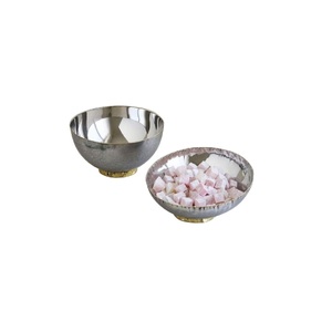 Cuenco profundo de Metal de latón chapado en oro de forma redondeada hecho a mano tallado para almacenamiento decorativo de alimentos postre servir exhibición de frutas - Product Image 2