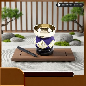 Cuenco Cantante Japonés de Cobre Orin de 3 Pulgadas, Set de Campana Budista para Altar con Martillo y Cojín para Meditación Zen y Oración en Templo - Product Image 1