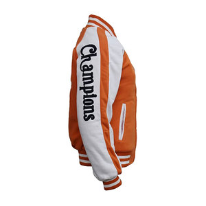 Blouson universitaire en toile à col montant personnalisé avec logo pour homme, style urbain, hiver, vente en gros - Product Image 2