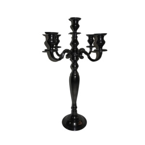 Candelabro decorativo de aluminio con cinco brazos para el hogar, candelabros de cristal atractivos, centro de mesa, decoración para boda - Product Image 3