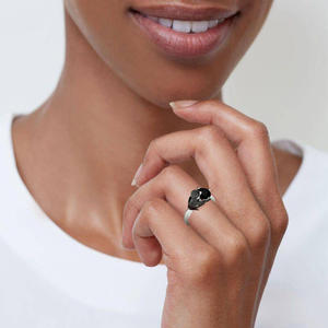 Jeulia Hug <b>Me</b> <b>Find</b> Your Justice Crow Doctor Round Cut Sterling Silver Fashion Ring - Product Image 6