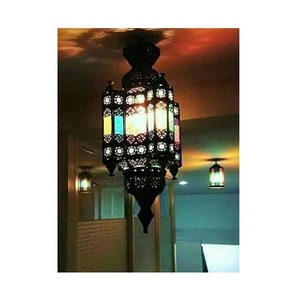 Eid Mubarak Handmade Vintage Iron Wind Lamp Ramadan Kreem Decoration Led Eid Decorative Light Home Muslim Arab Hanging <b>Lantern</b> - Product Image 1